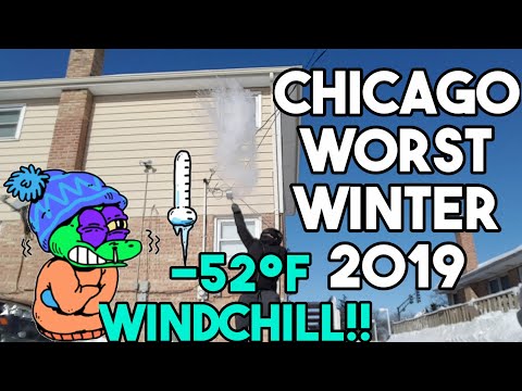 CHICAGO POLAR VORTEX 2019-Record Breaking Cold Air -52°F wind chills
