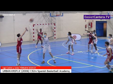 URBAN KROFLIC (´06) 1.92 m. Spanish Basketball Academy. Liga Cadete/Junior FBM #BasketCantera.TV