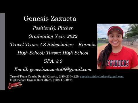 Genesis Zazueta Softball Skills Video - 2022 Pitcher