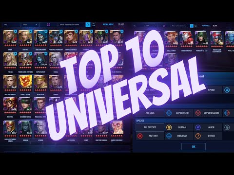 TOP 10 UNIVERSAL TYPE HEROES / VILLAIN - HOW TO BUILD THEM AND WHY - F2P OR NOT |Marvel Future Fight