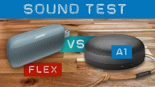 Bose SoundLink Flex vs. Bang & Olufsen Beosound A1 2nd. generation. Audio quality sound test.