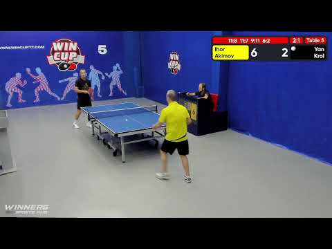 22:00  Акимов Игорь 3-1 Кроль Ян  стол 5  ЮГ-6  25.06.22