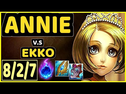 ANNIE BOT (ANNIE) vs EKKO - 8/2/7 KDA MID GAMEPLAY - NA Ranked DIAMOND