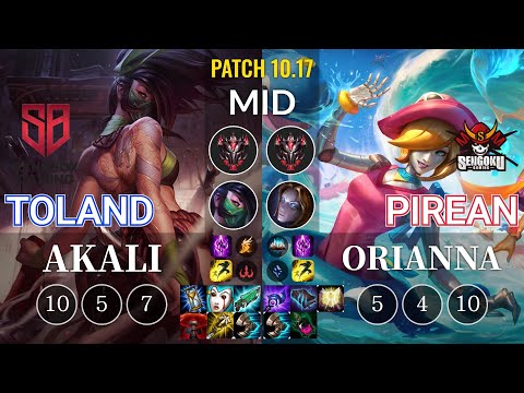 SB TolanD Akali vs SG Pirean Orianna Mid - KR Patch 10.17