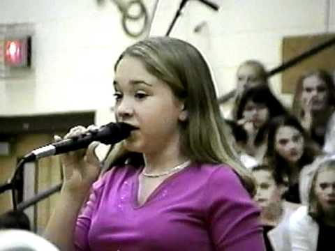 Diana Degarmo (8th Grade) sings dedication to Mrs Pryor