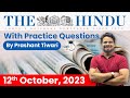 The Hindu Analysis By Prashant Tiwari 12th October 2023 Current Affairs Today StudyIQ