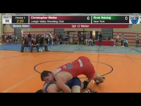 1278 Open Men 86 KG Christopher Weiler Lehigh Valley Wrestling Club vs Rrok Ndokaj New York 41379041