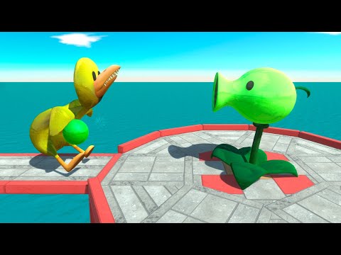 Monsters Team vs Peashooter Army in Colosseum Challenge - Animal Revolt Battle Simulator