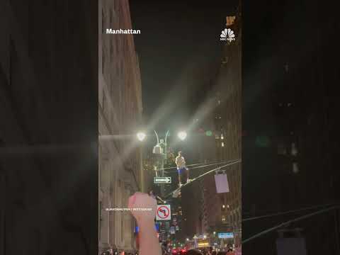 Fireworks go off over New York City as fans celebrate Knicks championship