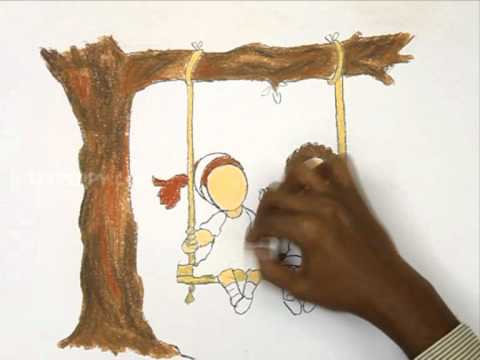 How to Draw The Kids Playing in Swing - YouTube