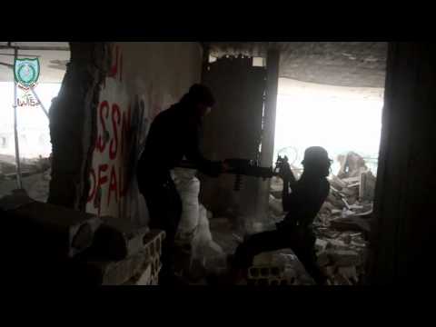 استهداف أحد مقرات النظام في حي الحويقة برشاش 12.5 من قبل جيش درع الشمال في دير الزور