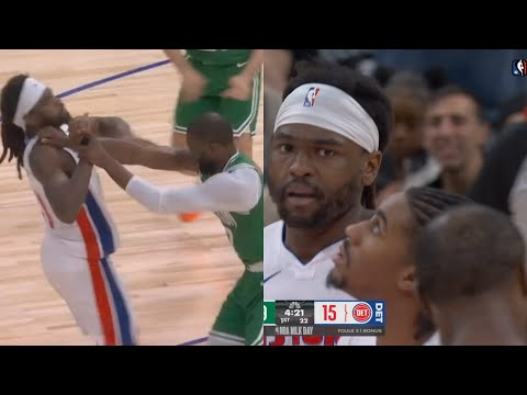 Jaylen Brown and Isaiah Stewart get tangled up 30secs after Stewart subs in 😂