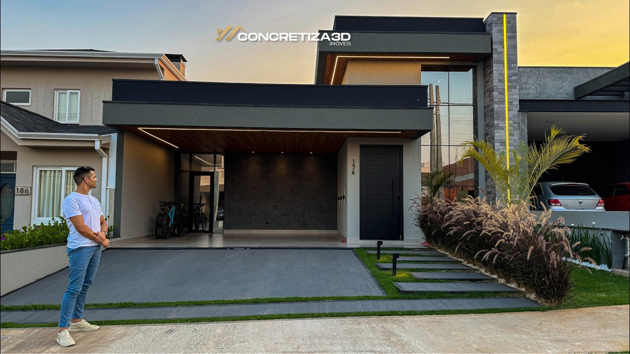 A CASA TÉRREA MODERNA MAIS LINDA DO CONDOMÍNIO, ÁREA GOURMET PLANEJADA, MOBILIADA E 3 SUÍTES!