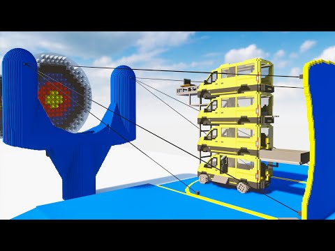 Funny Slingshot Crushes Cars - Teardown