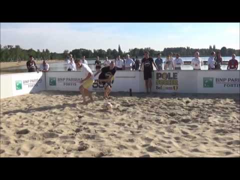 Our team member Reckx in the Pole Soccer beach cage !