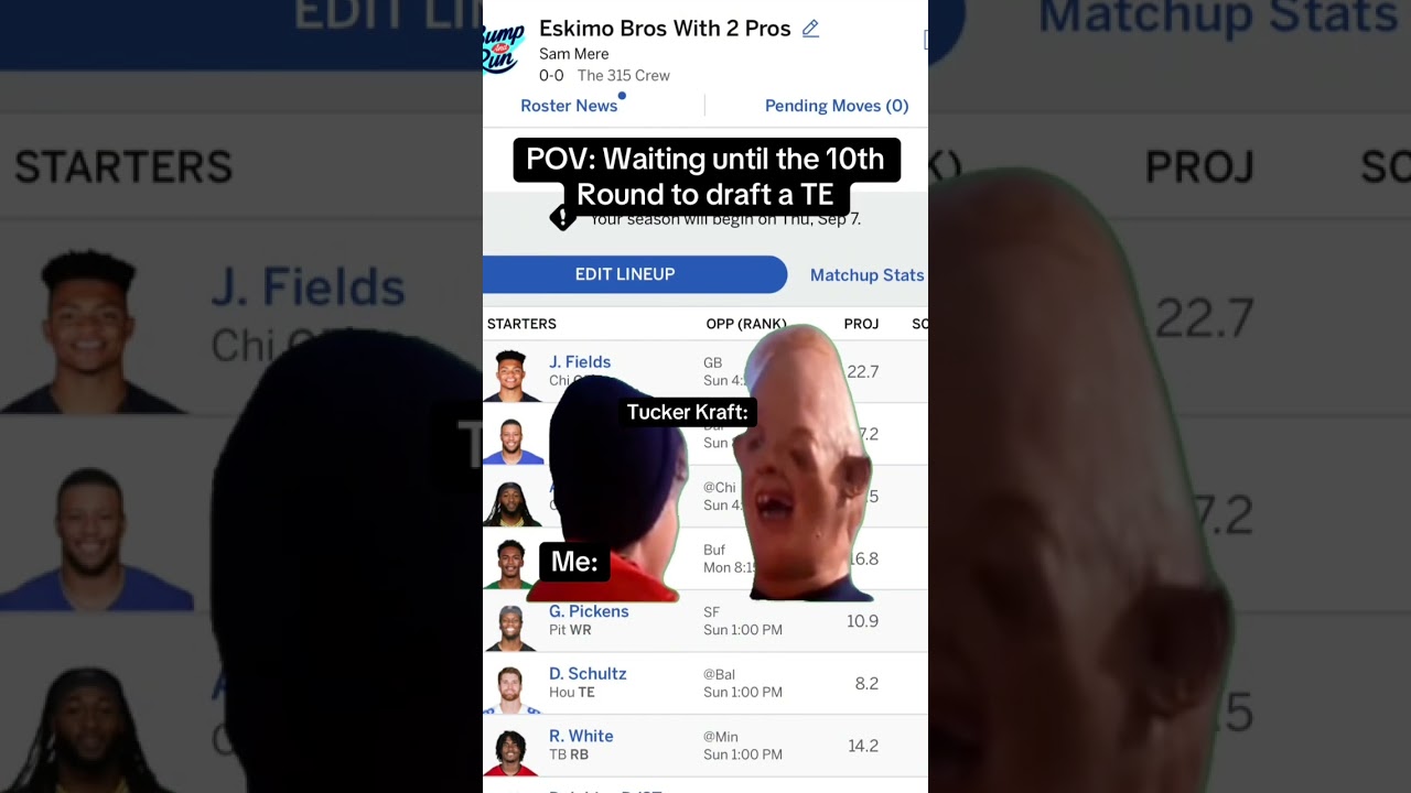 I never get a good Tight End 😅 #nflmemes #footballmemes #fantasyfootball #fantasyfootballdraft