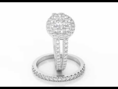 White Gold Real Diamond Bridal Set Wedding Rings by Ag & Sons - www.agnsons.com