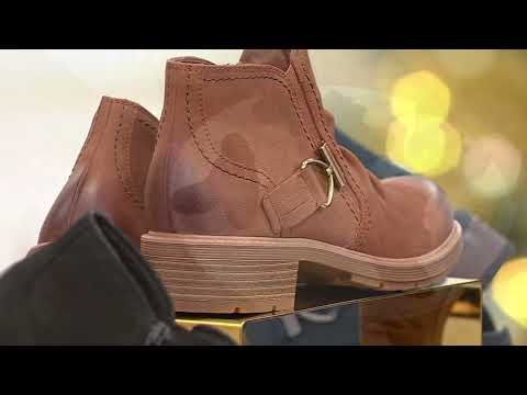 Clarks Collection Leather Ankle Boots - Hearth Clara on QVC