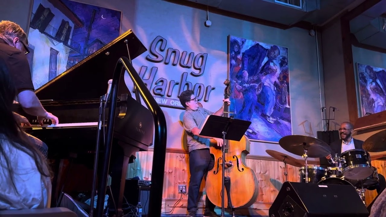 Jon Cowherd, Brian Blade, Tony Scherr cooking at Snug Harbor, New Orleans, May 4, 2024