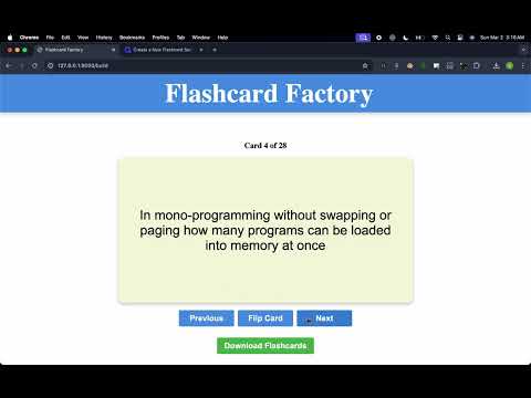 FlashcardFactory Demo