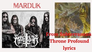 Marduk : From Subterranean throne profound lyrics