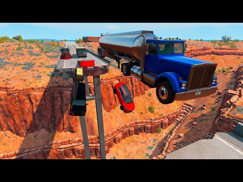 Cars vs Broken Bridge vs Springboard - BeamNG.Drive