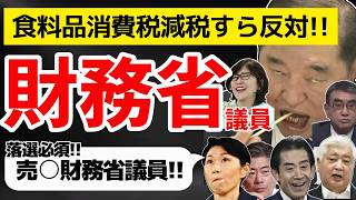 【売〇財務省議員】食料品消費税減税すら反対！落選必須財務省議員！キシキン解説