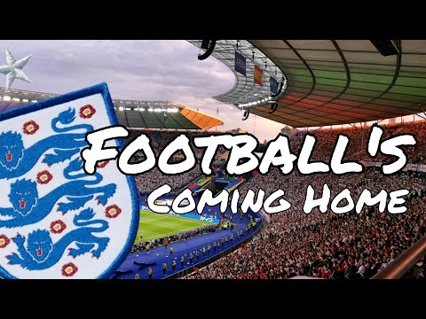 50,000 England Fans "Football's Coming Home" | Lyrics THREE LIONS | Final EURO 2024 in Berlin