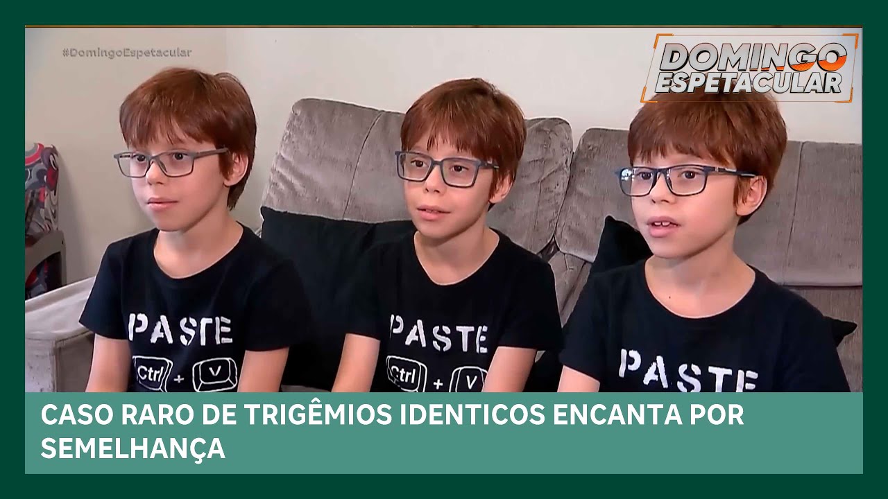 Caso raro de Trigêmeos 100% idênticos encanta pela semelhança | Domingo Espetacular