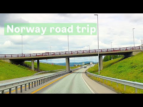 Scenic Drive in Norway: From Verdal to Steinkjer.