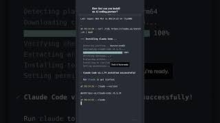 Install Claude Code in One Command #shorts