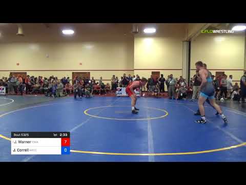 2018 Marine Corps US Open/UWW Junior Freestyle 92 Rnd Of 16 - Jacob Warner (Iowa) Vs. Joseph Corre