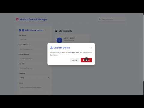 Modern Contact Manager Using Html Css And Javascript With Source Code