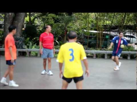 Old men doing football tricks in Thailand - Sepak Takraw