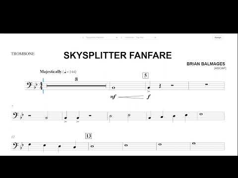 Skysplitter Fanfare  - Trombone Play Along