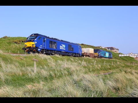 68027 Top & Tailed with 68002 at Seascale on Heysham Flask   25/05/17