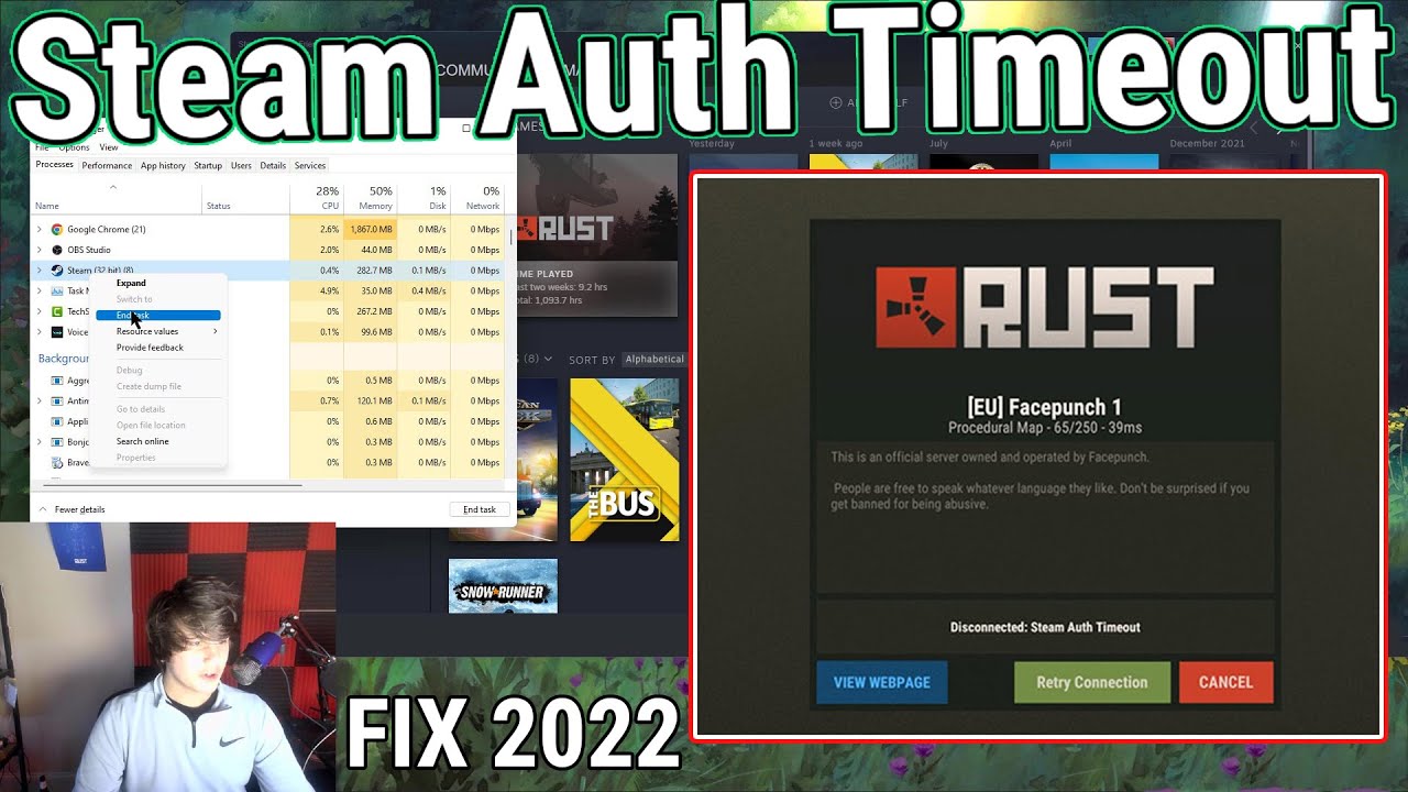 Rust Steam Auth Timeout *FIX* 2023 (EAC Disconnect)