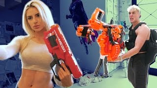 GIANT NERF GUN WAR (BOYS VS. GIRLS)