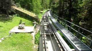 Cab ride funicular railway Muottas Muragl to Punt Muragl.