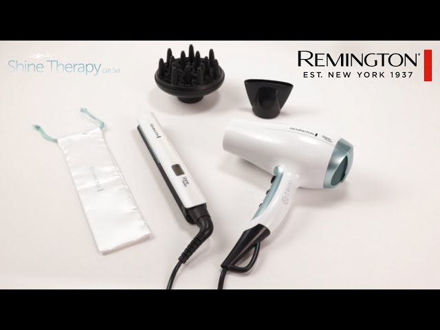 Remington Shine Therapy S8500GP Pack Secador + Plancha de Pelo 2300W Blanco video
