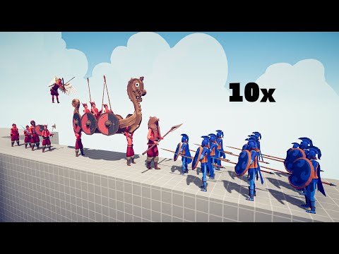 10x Hoplite Vs VIKING Team - Totally Accurate Battle Simulator |TABS