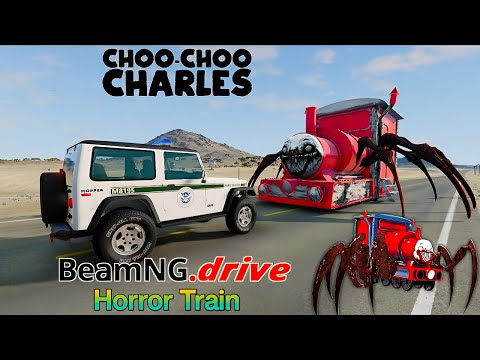 Choo Choo Charles Horror Train vs Normal Cars Crash / BeamNG.Drive Game
