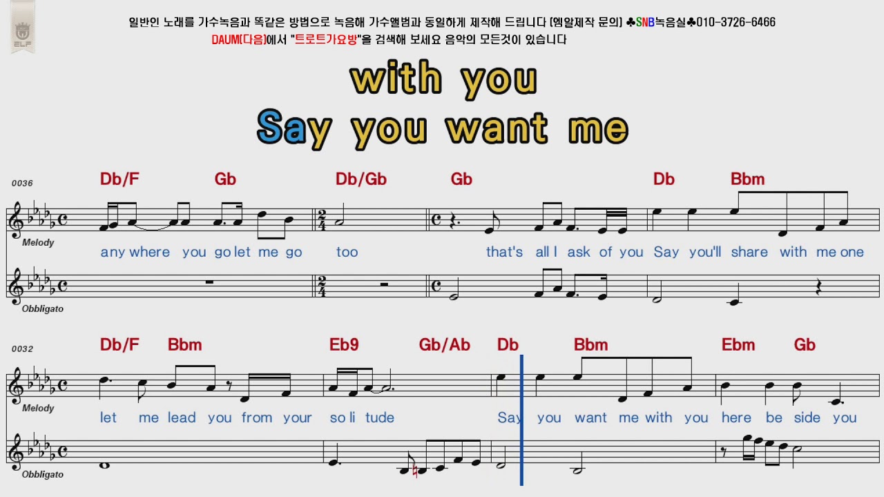 Sarah Brightman All I Ask of You POP Song Score Karaoke