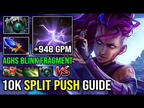 How to Nonstop Split Push AM Against Pro Medusa with Aghanim Blink Fragment +948 GPM Dota 2