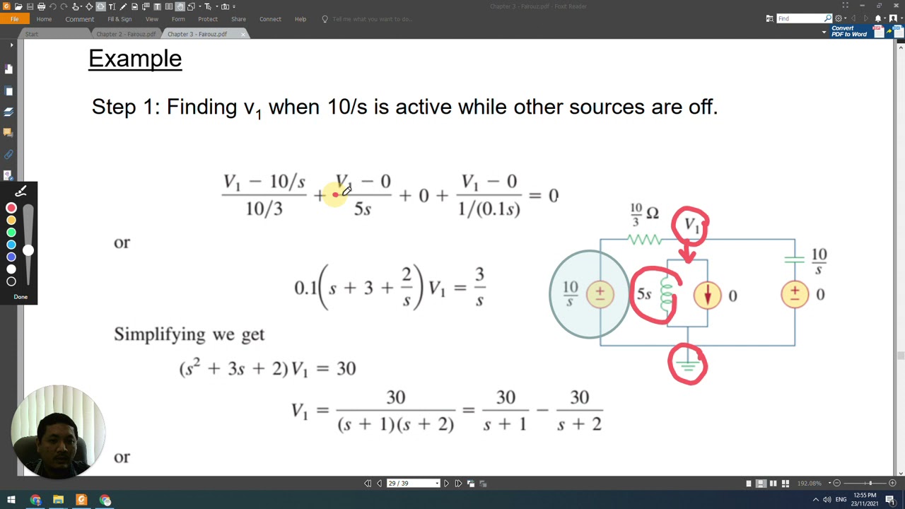 BEV20203   laplace transform circuit analysis   example 3