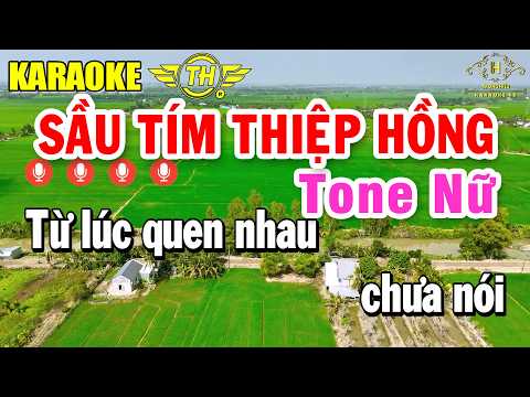 Sầu Tím Thiệp Hồng Karaoke Tone Nữ ( Bm ) Nhạc Sống 2026 | Trọng Hiếu