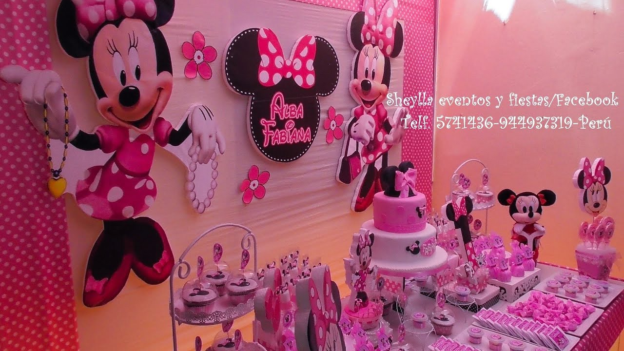 DECORACIÓN MINNIE Rosada 🎀 Minnie coqueta 👗 pink minie decoration