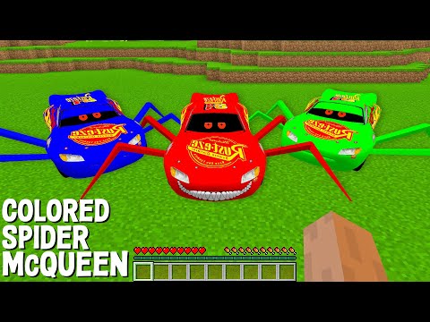 I Found COLORED SCARIEST SPIDER McQUEEN in Minecraft - Coffin Meme
