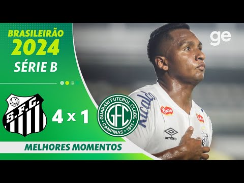 Gols e lances de Santos x Guarani