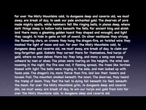 Far over the Misty Mountains Cold extended with lyrics   10Youtube com